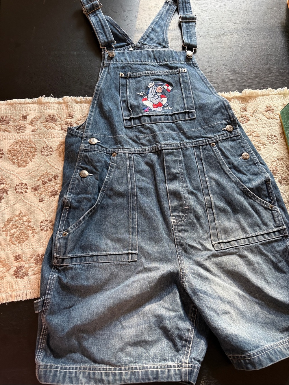 Disney Eeyore Bibs Overalls Shorts Size Large S.O.S. Sailor Tube Floatie Floaty